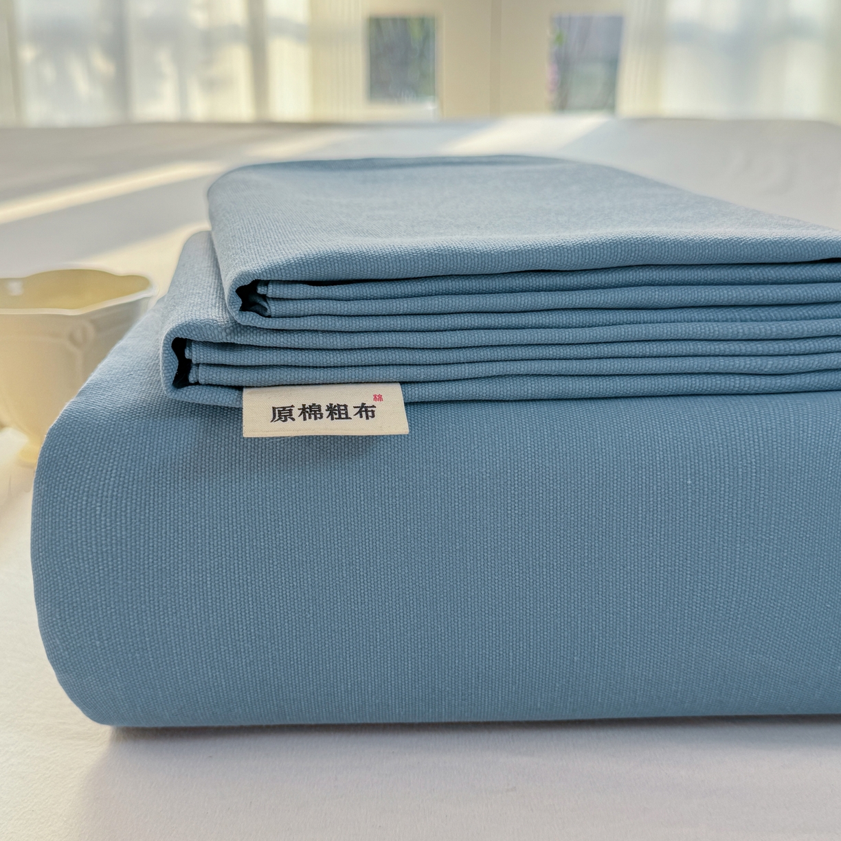 康纳利 2026新款原棉老粗布透气印花床单 莫兰迪兰