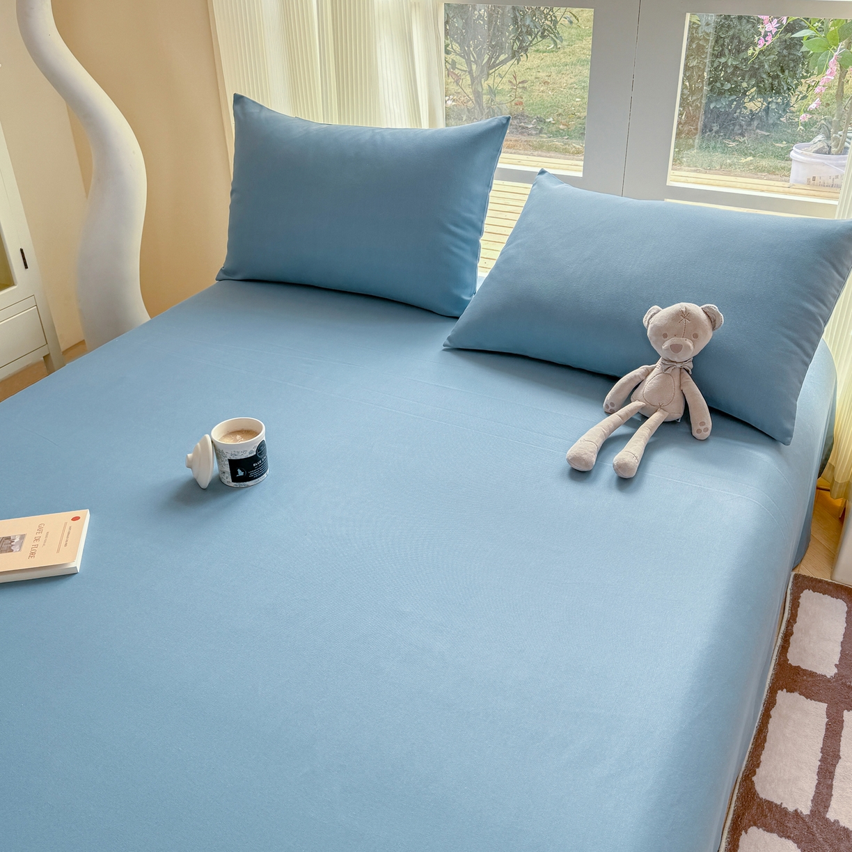 91家纺网 家纺一手货源 找家纺 康纳利 2026新款原棉老粗布透气印花床单 莫兰迪兰