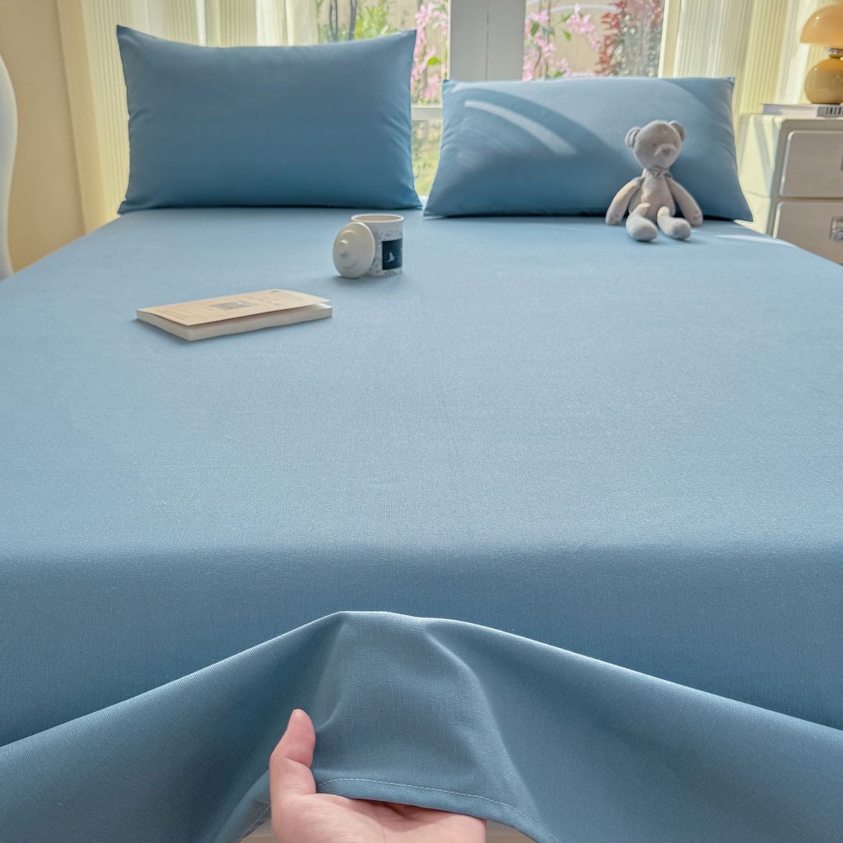 91家纺网 家纺一手货源 找家纺 康纳利 2026新款原棉老粗布透气印花床单 莫兰迪兰