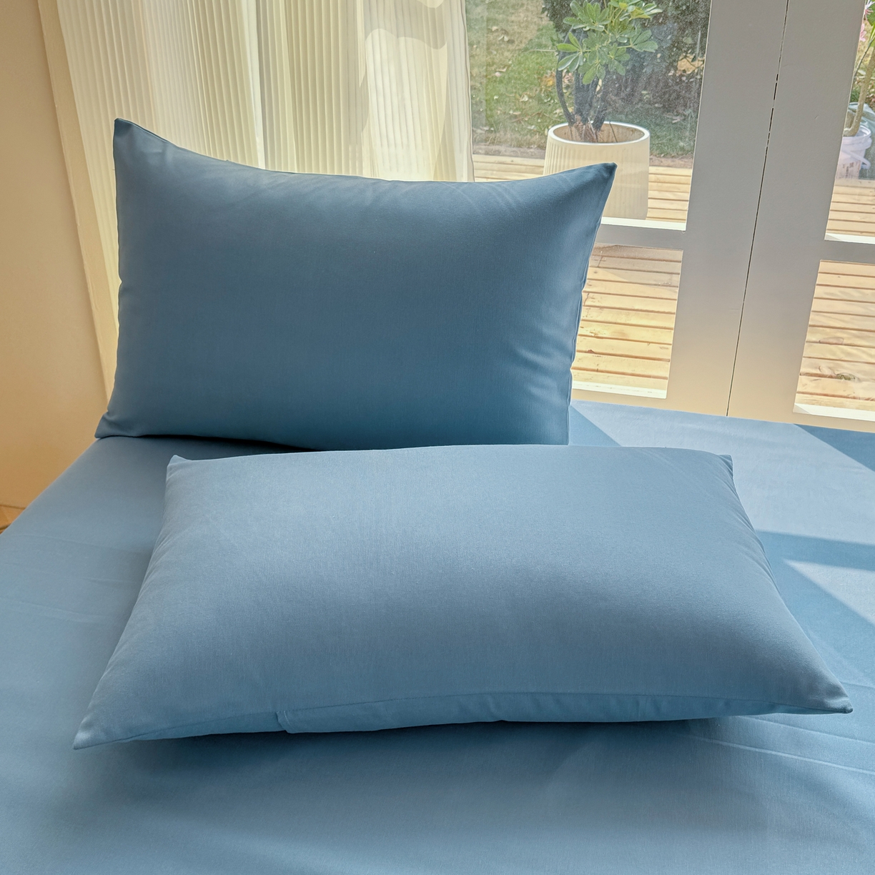 91家纺网 家纺一手货源 找家纺 康纳利 2026新款原棉老粗布透气印花床单 莫兰迪兰