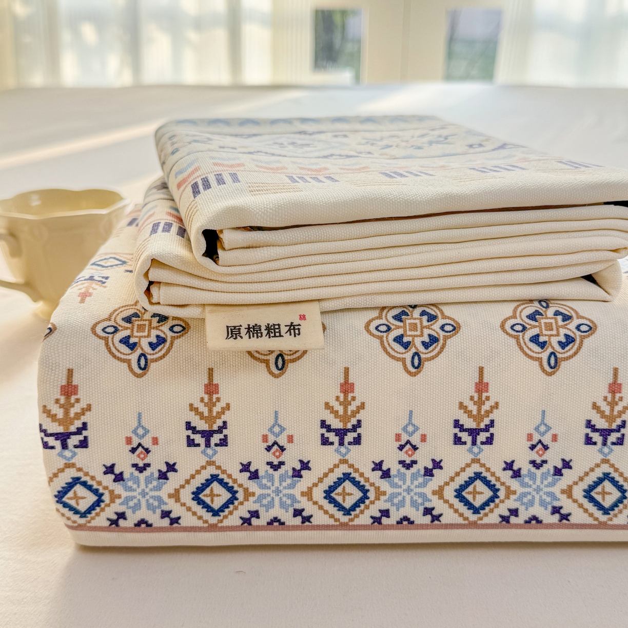 康纳利 2026新款原棉老粗布透气印花床单 织锦