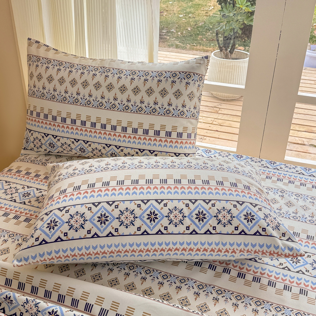 91家纺网 家纺一手货源 找家纺 康纳利 2026新款原棉老粗布透气印花床单 织锦