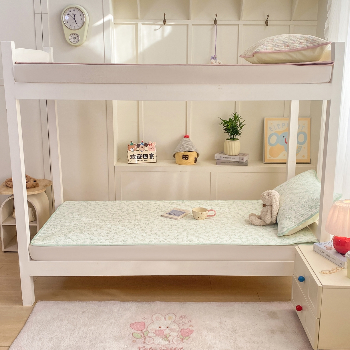 91家纺网 家纺一手货源 找家纺 康纳利 2026新款全棉床盖学生夹棉薄款床盖宿舍上下铺床垫三件套四季通用 莱茵春色