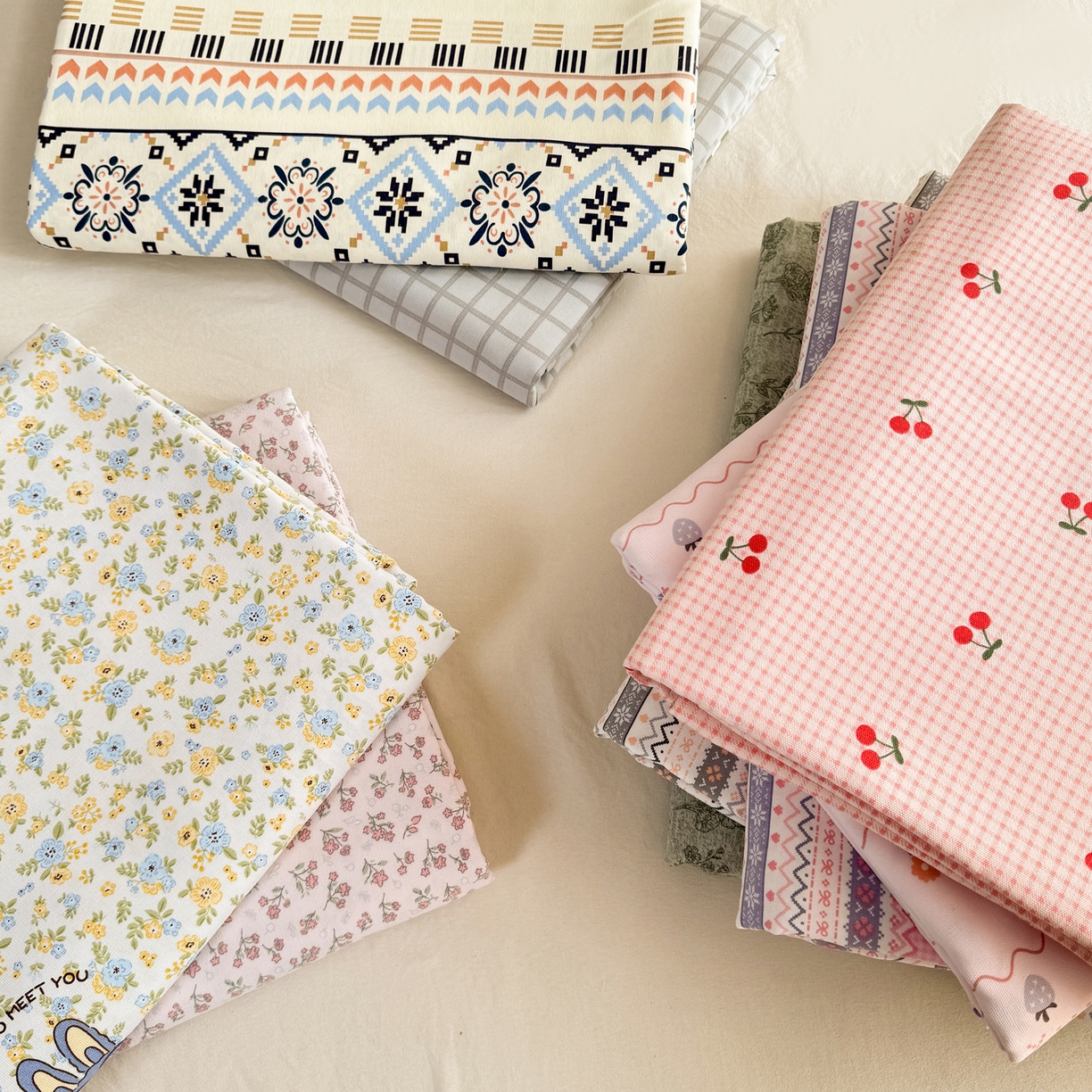 91家纺网 家纺一手货源 找家纺 康纳利 2026新款原棉老粗布透气印花床单 组合