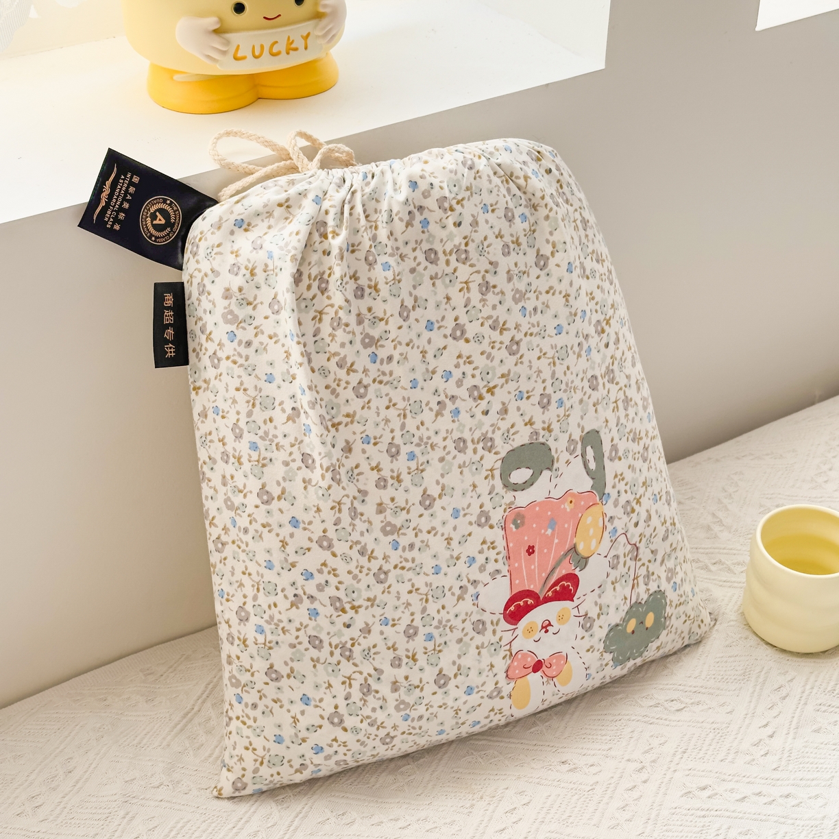 91家纺网 家纺一手货源 找家纺 洁柔供应链 2026新款A类古法糯小棉四件套 花枝嫣然