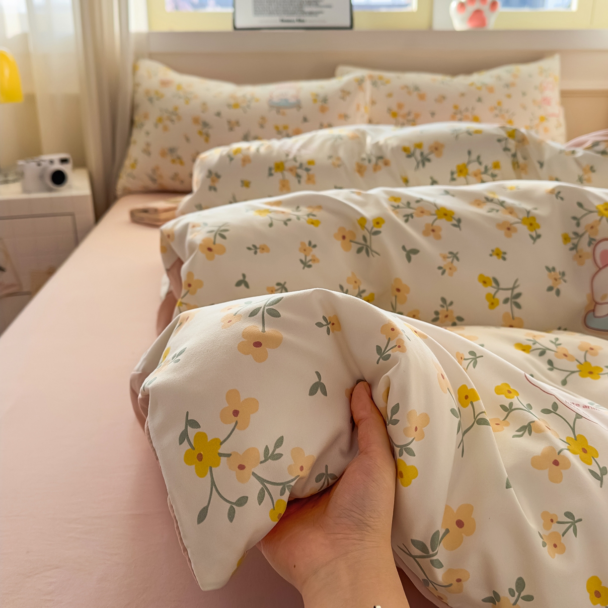 91家纺网 家纺一手货源 找家纺 洁柔供应链 2026新款A类古法糯小棉四件套 金桂玉兔