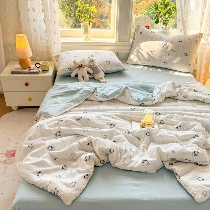 91家纺网 家纺一手货源 找家纺 （总）丽美人家纺 2026春夏新款简单款皱皱纱夏被夏凉被空调被