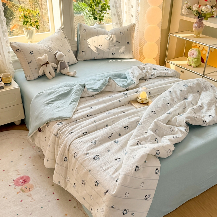 91家纺网 家纺一手货源 找家纺 （总）丽美人家纺 2026春夏新款简单款皱皱纱夏被夏凉被空调被