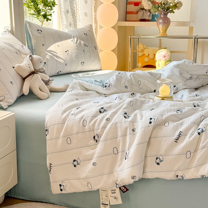 91家纺网 家纺一手货源 找家纺 （总）丽美人家纺 2026春夏新款简单款皱皱纱夏被夏凉被空调被