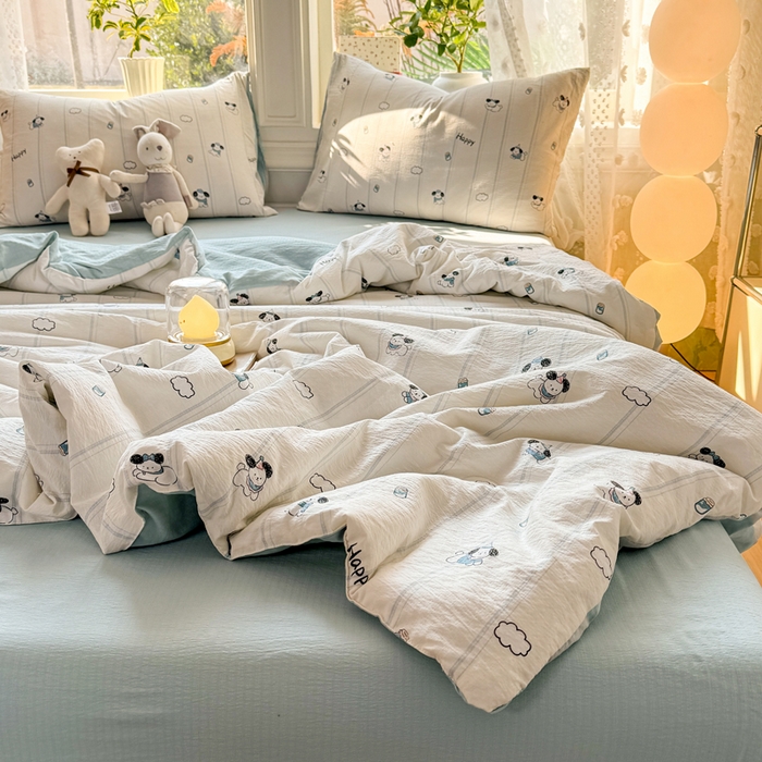 91家纺网 家纺一手货源 找家纺 （总）丽美人家纺 2026春夏新款简单款皱皱纱夏被夏凉被空调被