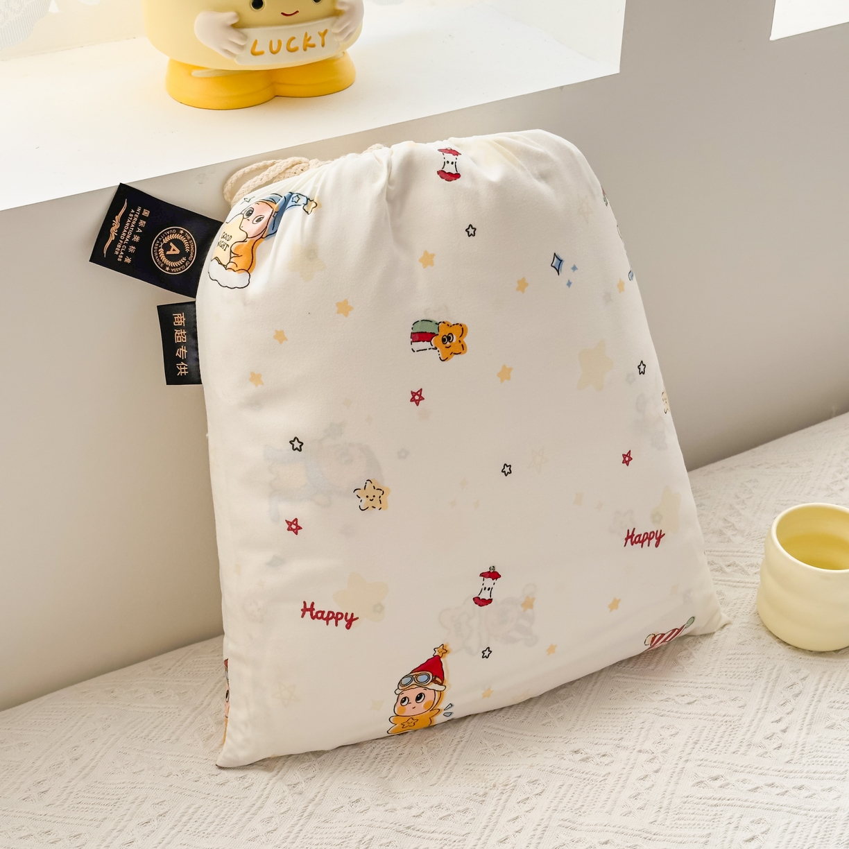 91家纺网 家纺一手货源 找家纺 洁柔供应链 2026新款A类古法糯小棉四件套 晚安星星