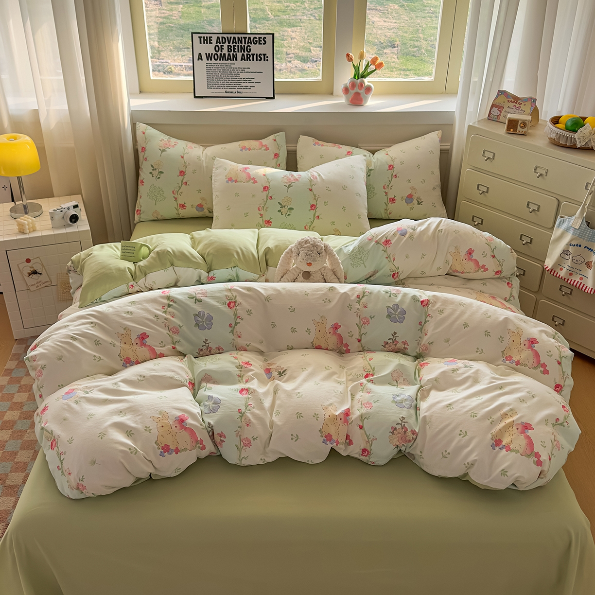 洁柔供应链 2026新款A类古法糯小棉四件套 小兔-香颂园