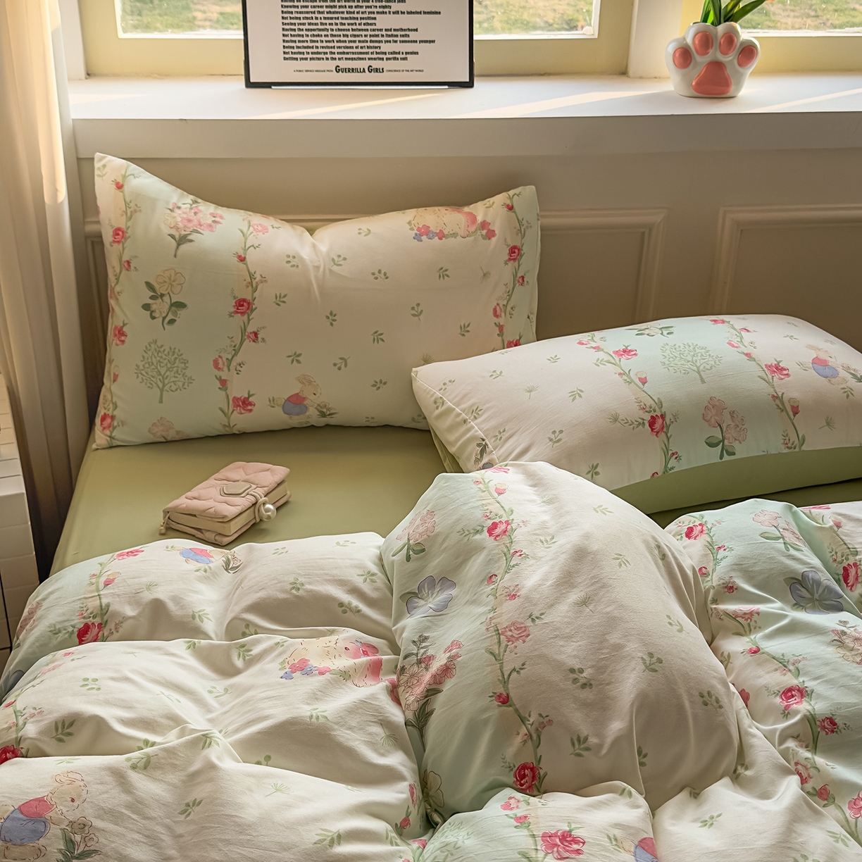 91家纺网 家纺一手货源 找家纺 洁柔供应链 2026新款A类古法糯小棉四件套 小兔-香颂园