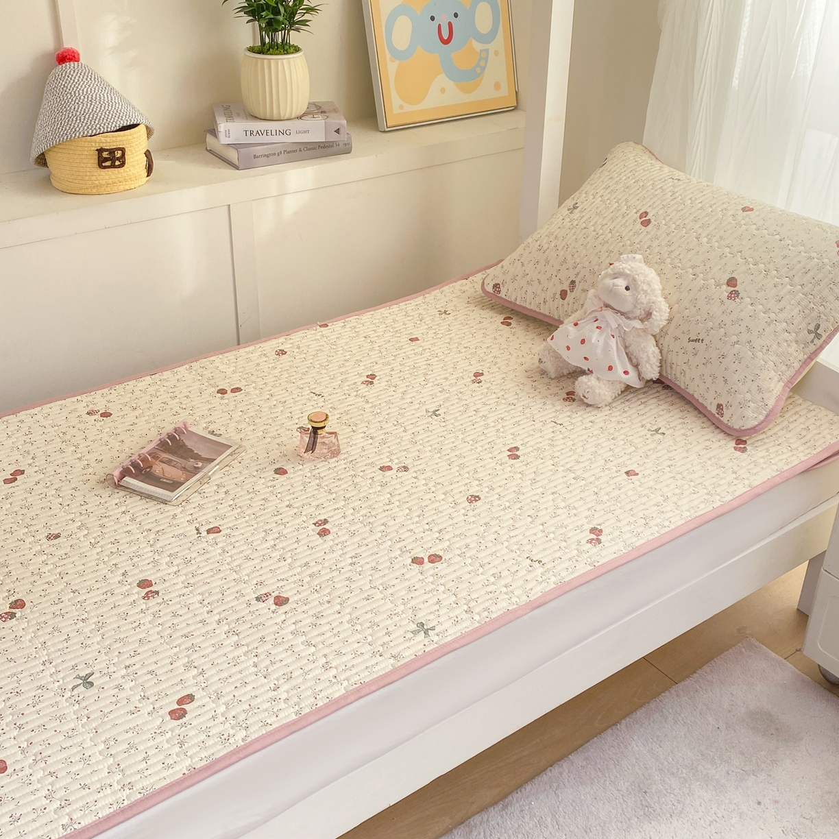 91家纺网 家纺一手货源 找家纺 康纳利 2026新款全棉床盖学生夹棉薄款床盖宿舍上下铺床垫三件套四季通用 相约