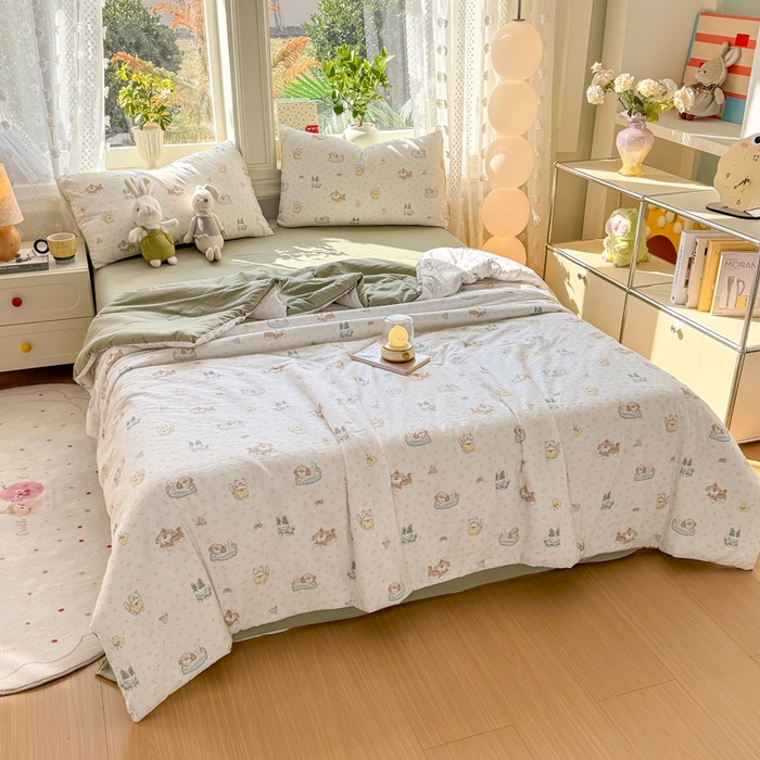 91家纺网 家纺一手货源 找家纺 丽美人家纺 2026春夏新款简单款皱皱纱夏被夏凉被空调被 贝拉