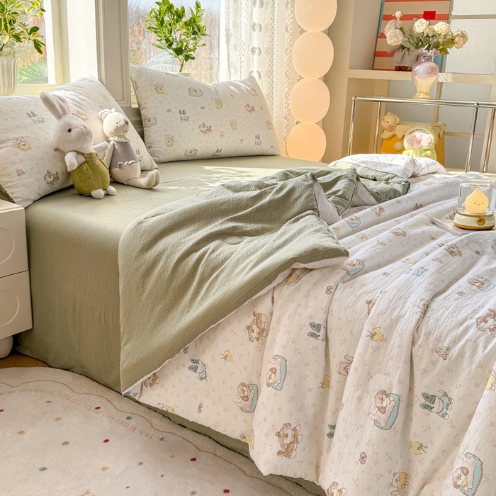 91家纺网 家纺一手货源 找家纺 丽美人家纺 2026春夏新款简单款皱皱纱夏被夏凉被空调被 贝拉