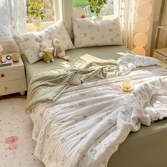 91家纺网 家纺一手货源 找家纺 丽美人家纺 2026春夏新款简单款皱皱纱夏被夏凉被空调被 贝拉