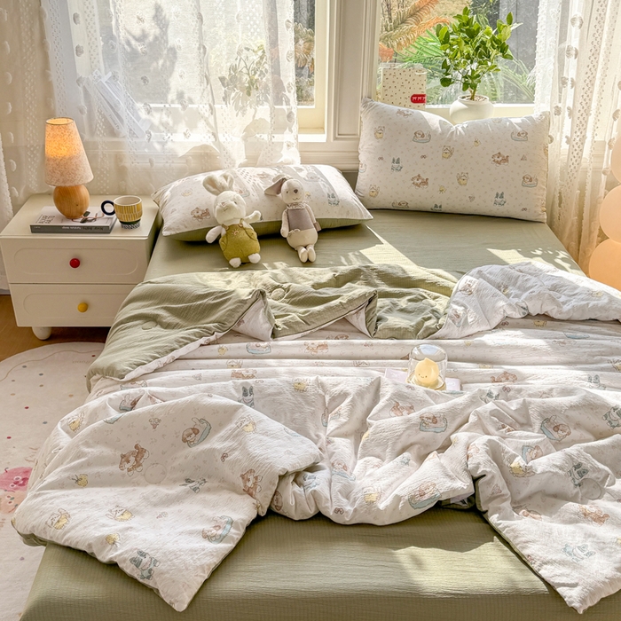 91家纺网 家纺一手货源 找家纺 丽美人家纺 2026春夏新款简单款皱皱纱夏被夏凉被空调被 贝拉