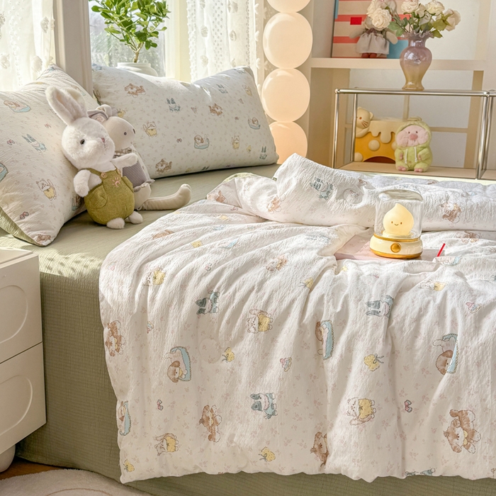 91家纺网 家纺一手货源 找家纺 丽美人家纺 2026春夏新款简单款皱皱纱夏被夏凉被空调被 贝拉