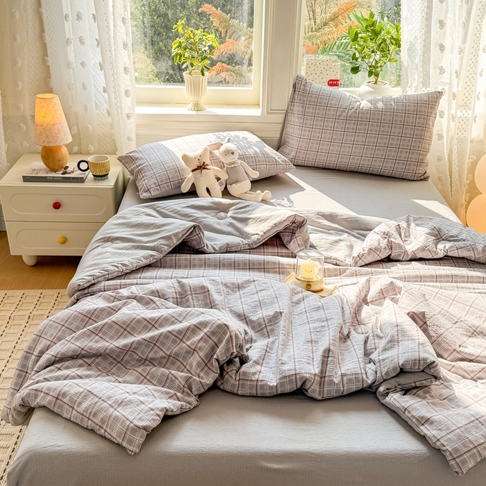 91家纺网 家纺一手货源 找家纺 丽美人家纺 2026春夏新款简单款皱皱纱夏被夏凉被空调被 布兰卡