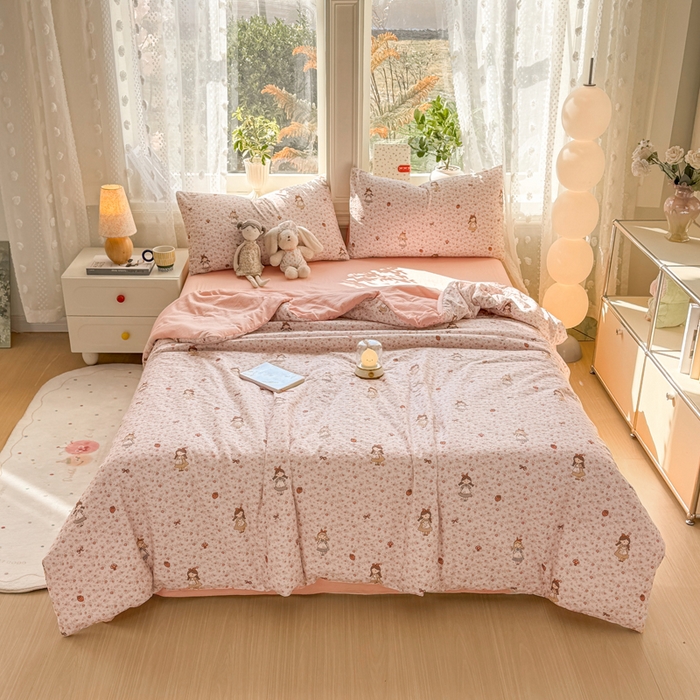 91家纺网 家纺一手货源 找家纺 丽美人家纺 2026春夏新款简单款皱皱纱夏被夏凉被空调被 玛丽