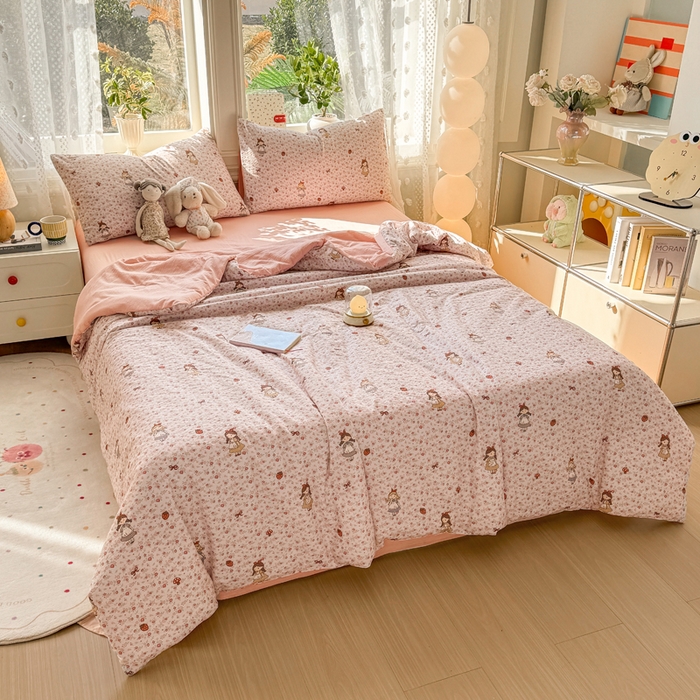 91家纺网 家纺一手货源 找家纺 丽美人家纺 2026春夏新款简单款皱皱纱夏被夏凉被空调被 玛丽