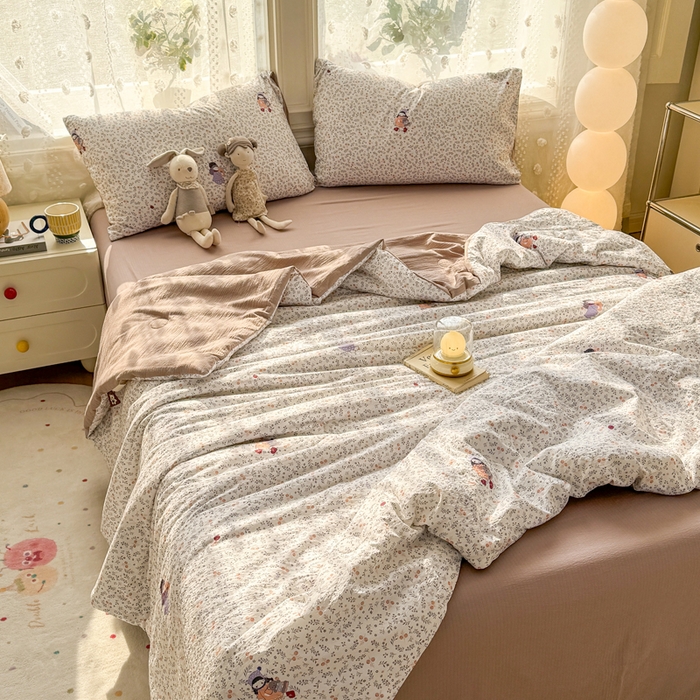 91家纺网 家纺一手货源 找家纺 丽美人家纺 2026春夏新款简单款皱皱纱夏被夏凉被空调被 时光