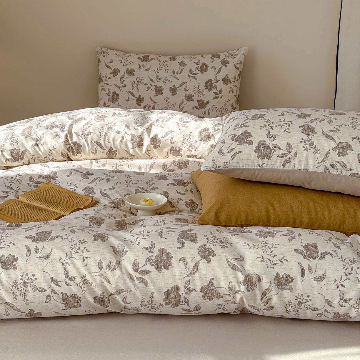 91家纺网 家纺一手货源 找家纺 （总）铺尚美家纺 2026春夏新品色织棉麻棉纱小露麻系列皱皱纱四件套