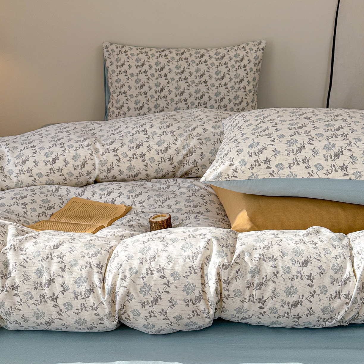 91家纺网 家纺一手货源 找家纺 （总）铺尚美家纺 2026春夏新品色织棉麻棉纱小露麻系列皱皱纱四件套