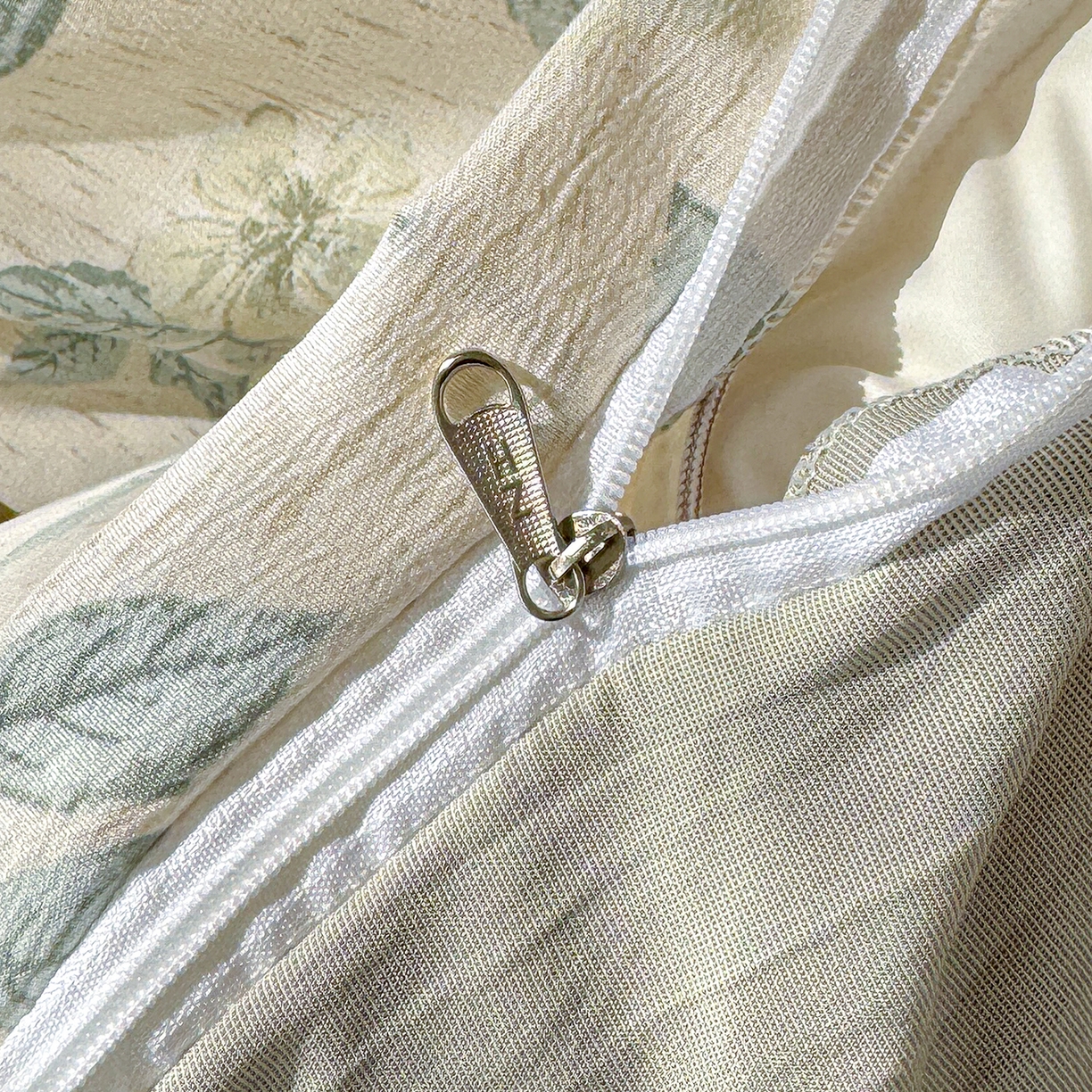 91家纺网 家纺一手货源 找家纺 铺尚美家纺 2026春夏新品色织棉麻棉纱小露麻系列皱皱纱四件套 踏春