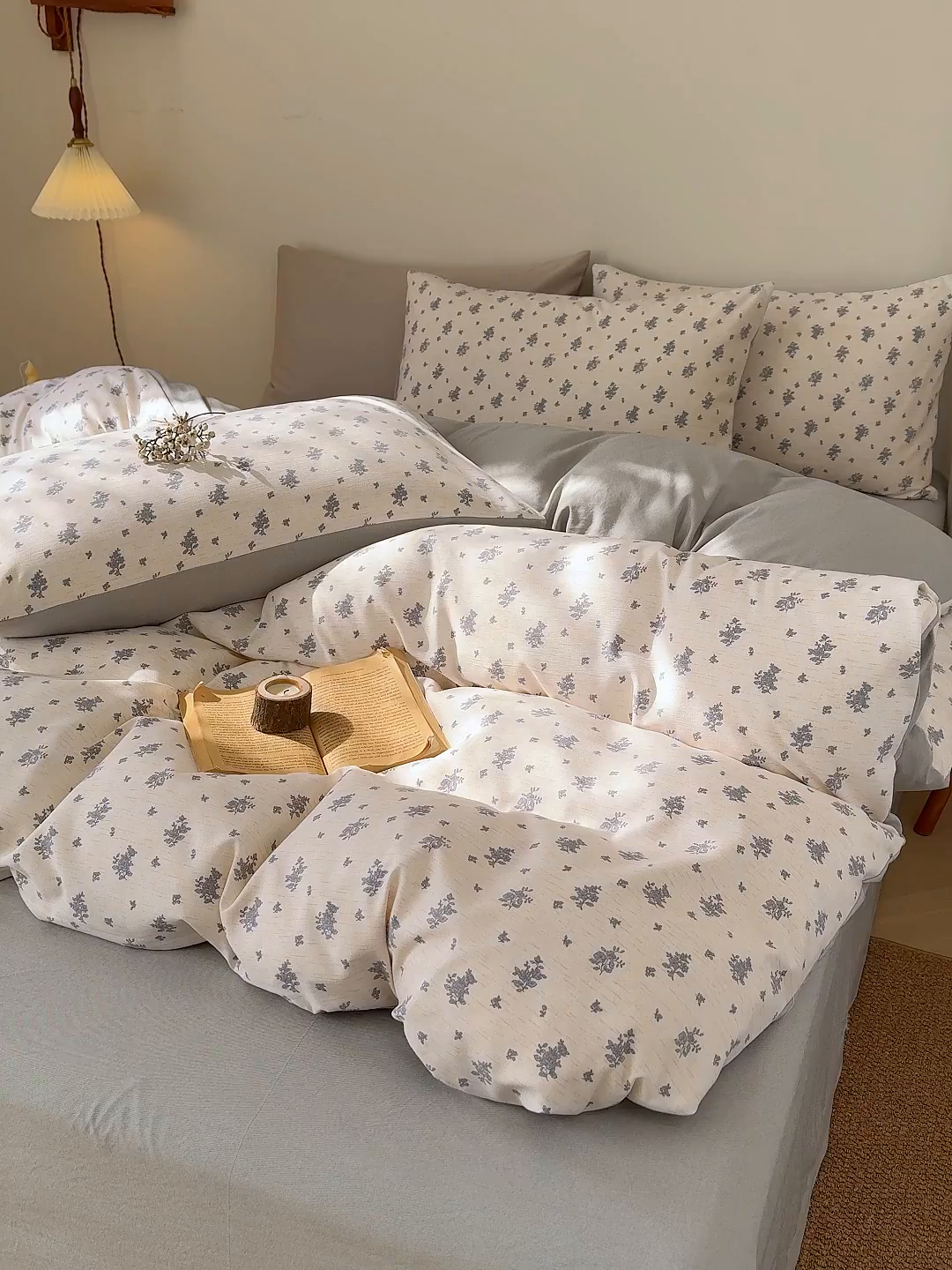 91家纺网 家纺一手货源 找家纺 铺尚美家纺 2026春夏新品色织棉麻棉纱小露麻系列皱皱纱四件套 罗卡拉灰