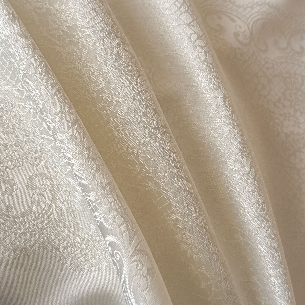 91家纺网 家纺一手货源 找家纺 首尔家纺 2026新款花边夹棉床盖四件套厚织提花款系列-提供买家秀 浮生若梦-米白