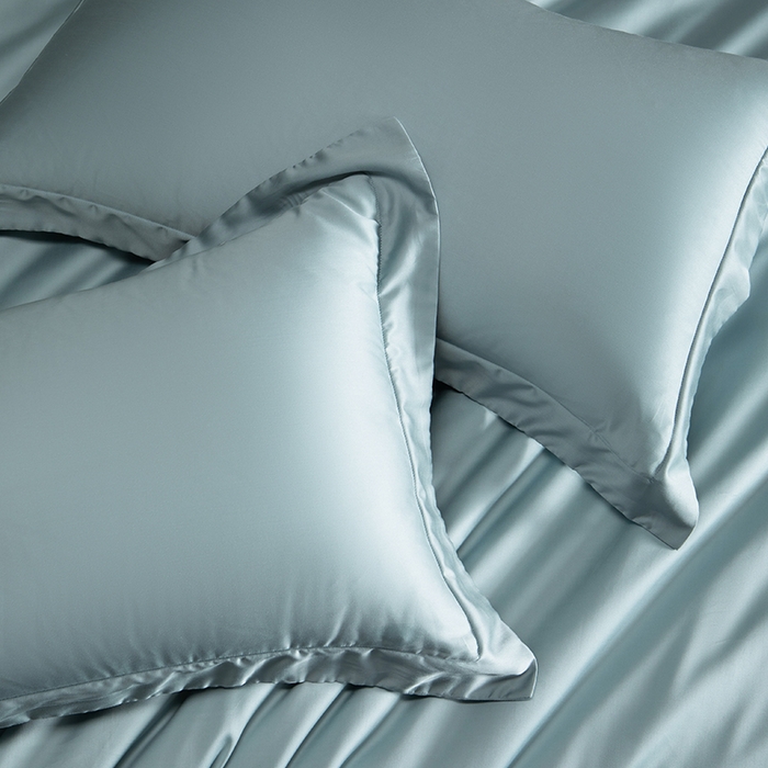 91家纺网 家纺一手货源 找家纺 618家纺 2026新款A类奥地利进口兰精天丝纯色四件套系列 天丝简约海茵蓝