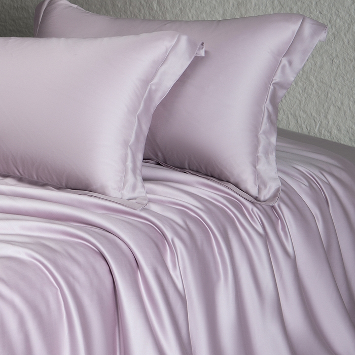 91家纺网 家纺一手货源 找家纺 618家纺 2026新款A类奥地利进口兰精天丝纯色四件套系列 天丝简约蓝莲紫