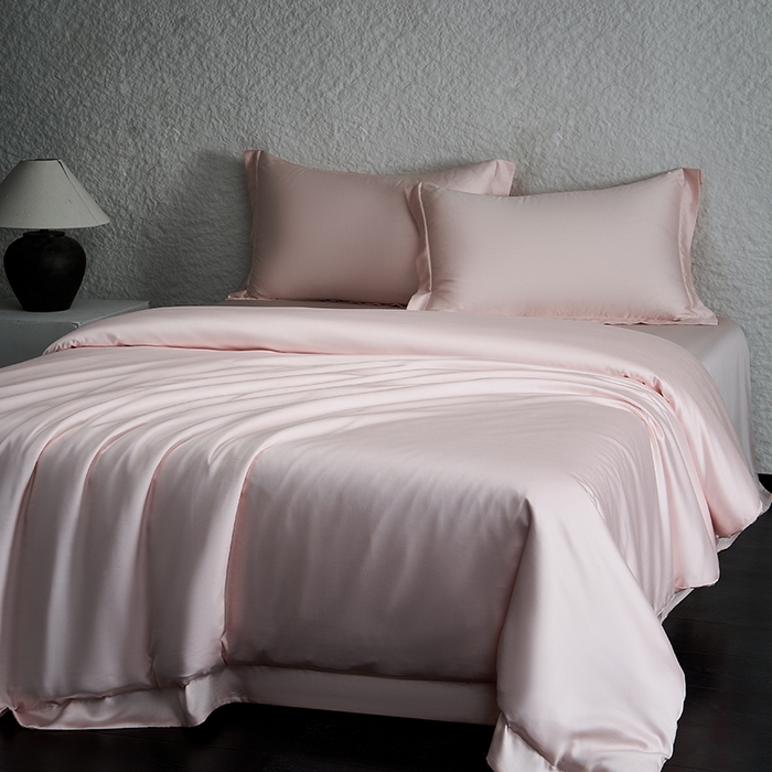 91家纺网 家纺一手货源 找家纺 618家纺 2026新款A类奥地利进口兰精天丝纯色四件套系列 天丝简约俏佳人