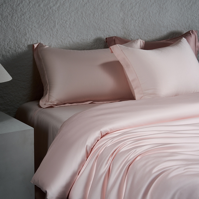 91家纺网 家纺一手货源 找家纺 618家纺 2026新款A类奥地利进口兰精天丝纯色四件套系列 天丝简约俏佳人