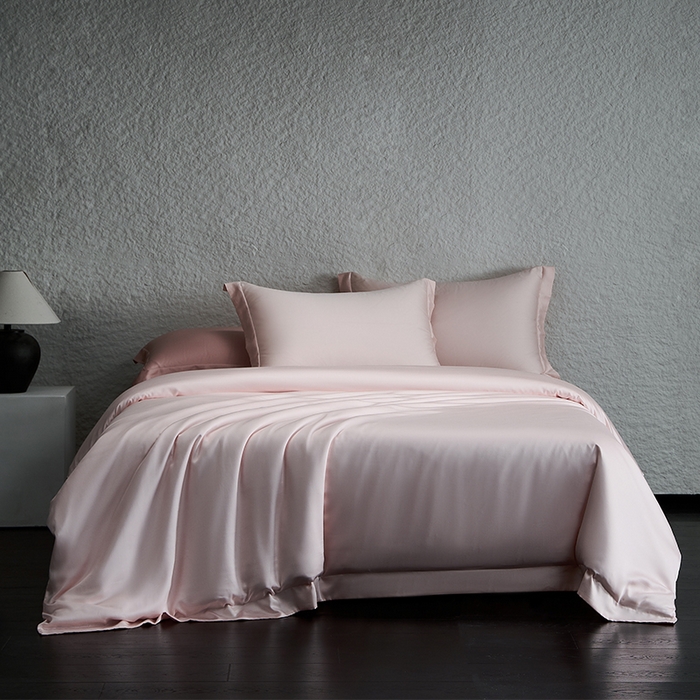 618家纺 2026新款A类奥地利进口兰精天丝纯色四件套系列 天丝简约俏佳人