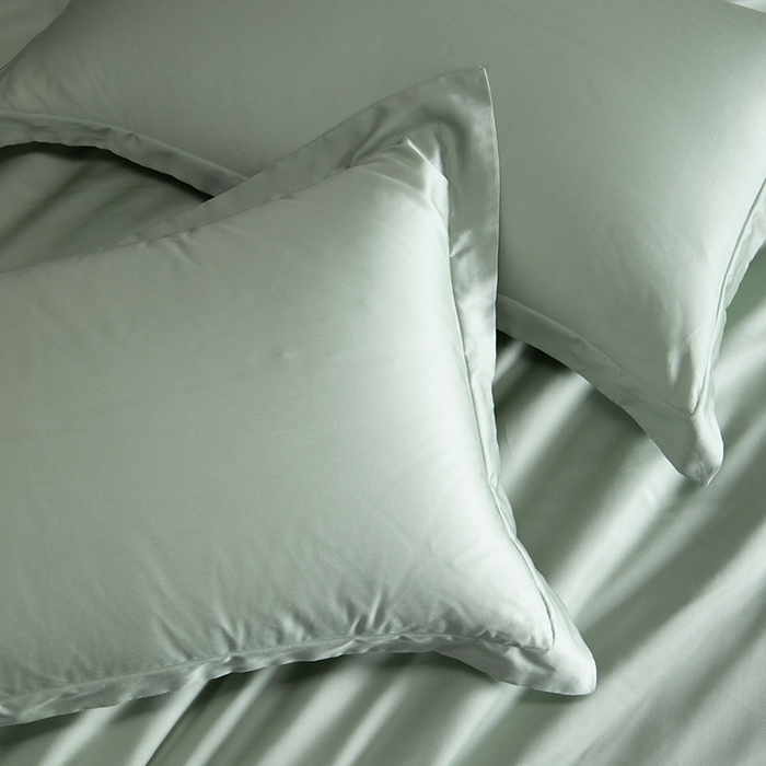 91家纺网 家纺一手货源 找家纺 618家纺 2026新款A类奥地利进口兰精天丝纯色四件套系列 天丝简约石墨绿