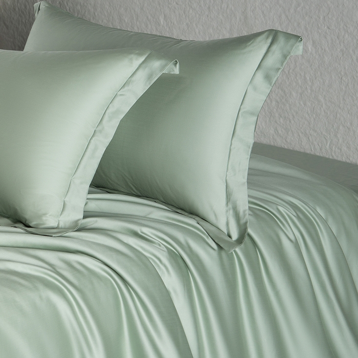 91家纺网 家纺一手货源 找家纺 618家纺 2026新款A类奥地利进口兰精天丝纯色四件套系列 天丝简约石墨绿