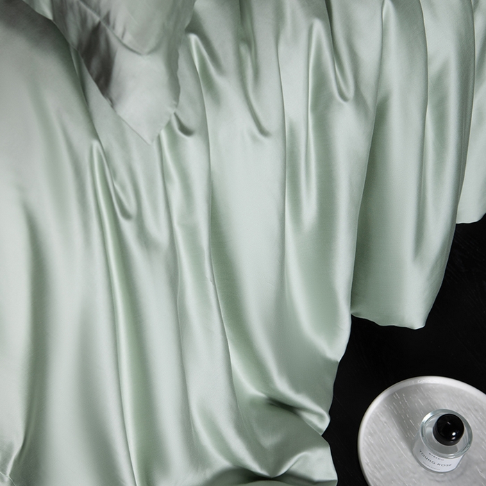 91家纺网 家纺一手货源 找家纺 618家纺 2026新款A类奥地利进口兰精天丝纯色四件套系列 天丝简约石墨绿