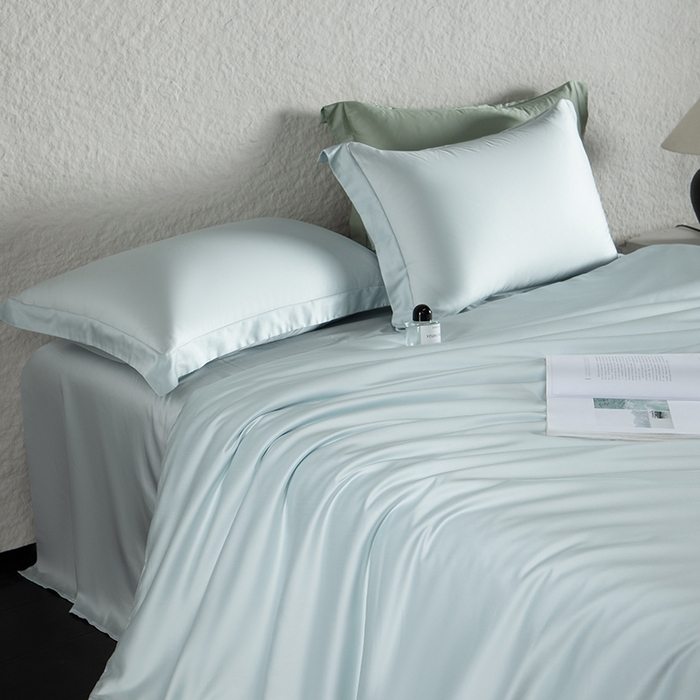 91家纺网 家纺一手货源 找家纺 618家纺 2026新款A类奥地利进口兰精天丝纯色四件套系列 天丝简约夏莎兰