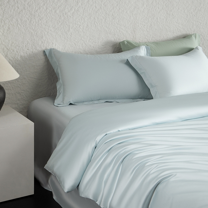 91家纺网 家纺一手货源 找家纺 618家纺 2026新款A类奥地利进口兰精天丝纯色四件套系列 天丝简约夏莎兰