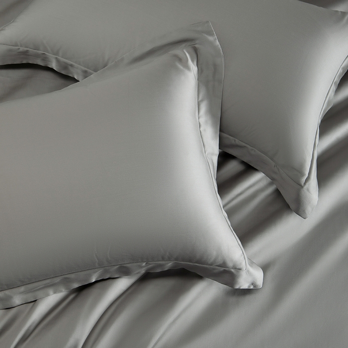 91家纺网 家纺一手货源 找家纺 618家纺 2026新款A类奥地利进口兰精天丝纯色四件套系列 天丝简约雅士灰