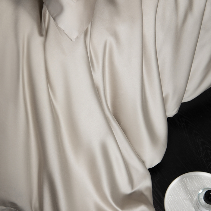 91家纺网 家纺一手货源 找家纺 618家纺 2026新款A类奥地利进口兰精天丝纯色四件套系列 天丝简约椰子灰