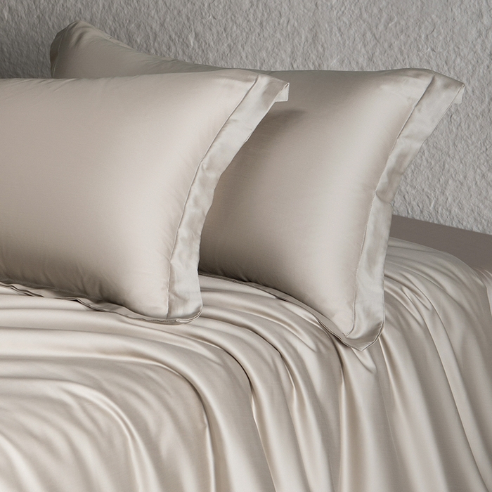 91家纺网 家纺一手货源 找家纺 618家纺 2026新款A类奥地利进口兰精天丝纯色四件套系列 天丝简约椰子灰