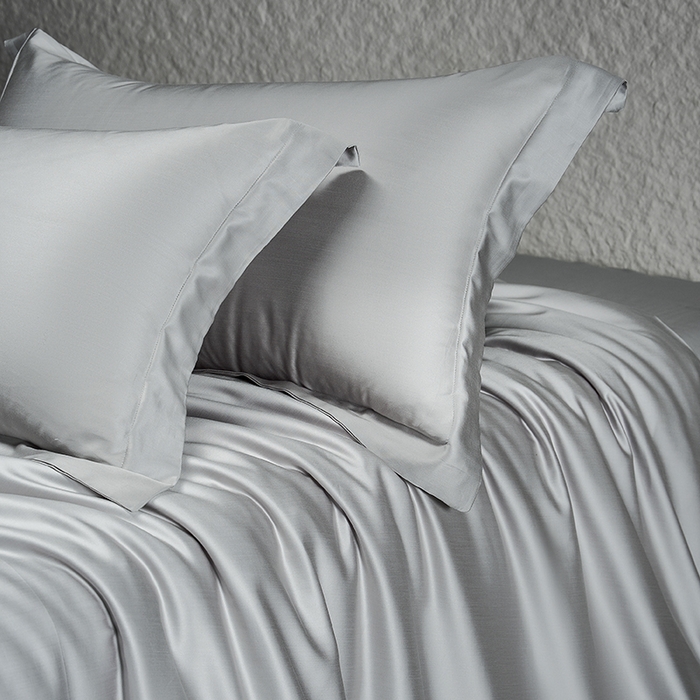 91家纺网 家纺一手货源 找家纺 618家纺 2026新款A类奥地利进口兰精天丝纯色四件套系列 天丝简约银河灰