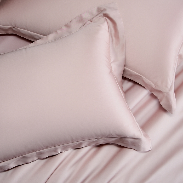 91家纺网 家纺一手货源 找家纺 618家纺 2026新款A类奥地利进口兰精天丝纯色四件套系列 天丝简约樱花粉