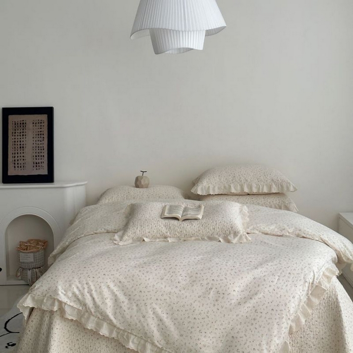 91家纺网 家纺一手货源 找家纺 （总）佰织鑫家居 2026新款全棉法式砂洗棉花床盖款被套四件套