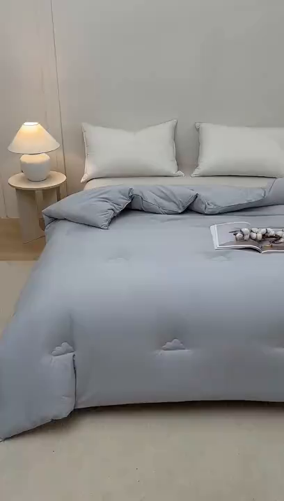 91家纺网 家纺一手货源 找家纺 犇牛仓储供应链 2026新款双层纱大豆纤维被冬被夏被儿童被被子被芯 灰色