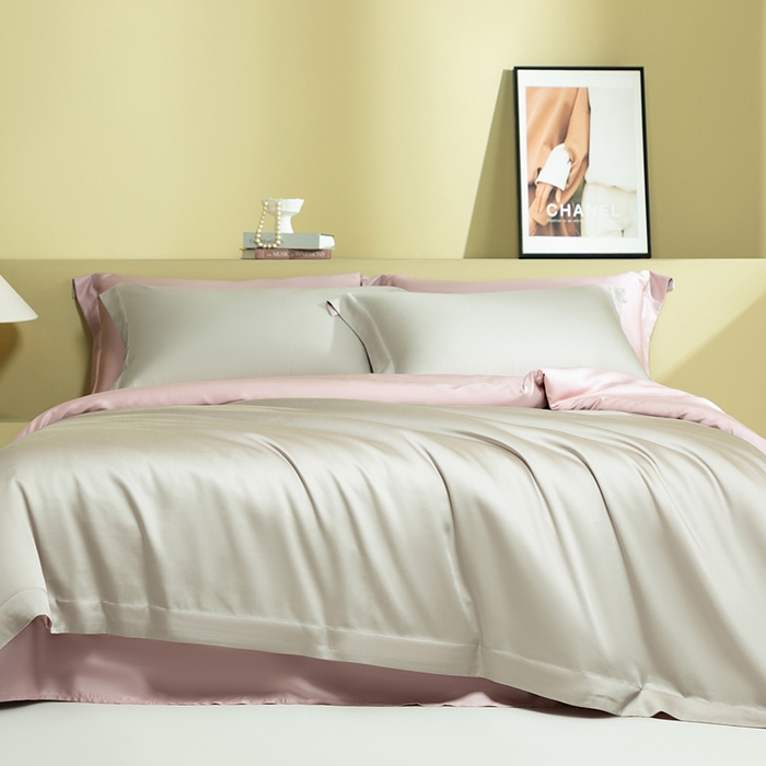 91家纺网 家纺一手货源 找家纺 （总）618家纺 2026新款A类奥地利进口兰精天丝拼色四件套系列